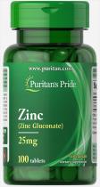 Puritan's Pride Zinc 25 mg 100 табл